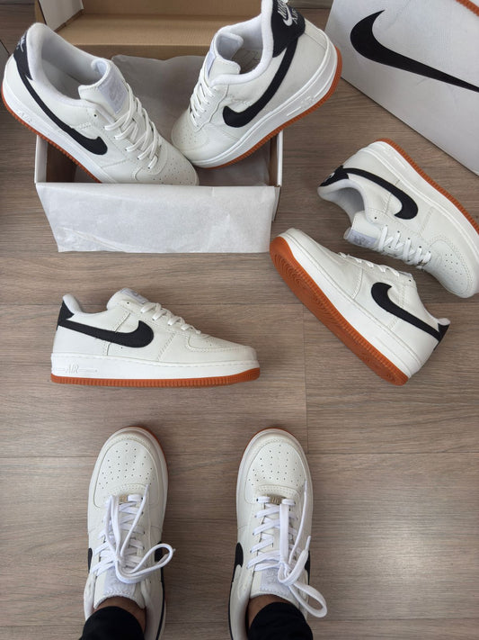 Tênis Nike Air Force 1 Branco Preto Masculino Premium